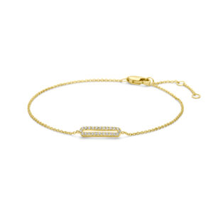 armband diamant 0.09ct h si 15,5 - 17 - 18 cm 14K geelgoud