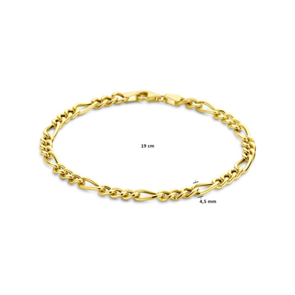 armband figaro 4,5 mm 19 cm 14K geelgoud - Afbeelding 3