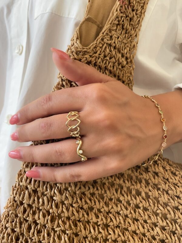 Armband geelgoud edelsteen - Afbeelding 2