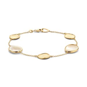 Armband geelgoud parelmoer