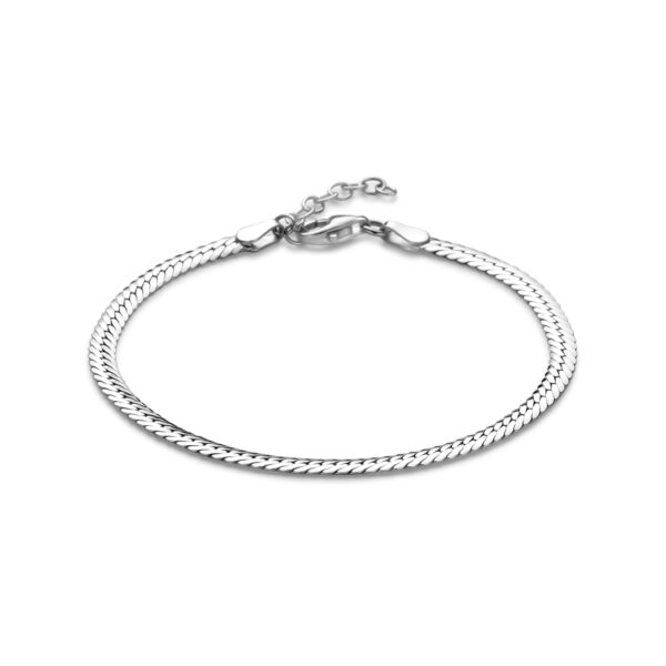 armband gourmette 3,3 mm 17 + 3 cm zilver gerhodineerd
