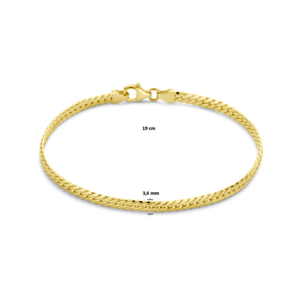 armband gourmette 3,4 mm 19 cm 14K geelgoud - Afbeelding 3