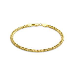armband gourmette 3,8 mm 19 cm Silgold (geel met zilverkern)