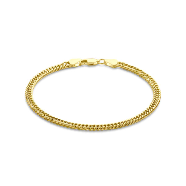 armband gourmette 3,8 mm 19 cm Silgold (geel met zilverkern)