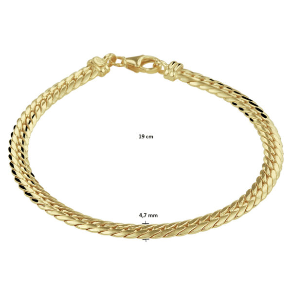 armband gourmette 4,7 mm 19 cm Silgold (geel met zilverkern) - Afbeelding 4