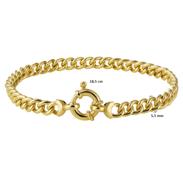 armband gourmette 5,5 mm 18,5 cm met groot springslot Silgold (geel met zilverkern) - Afbeelding 3