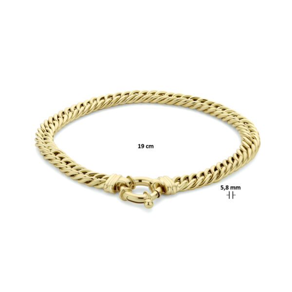 armband gourmette 5,8 mm 19 cm met groot springslot 14K geelgoud - Afbeelding 3