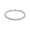 armband gourmette 6,6 mm 21 cm 6-zijdes geslepen zilver wit