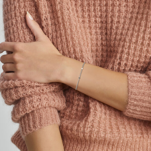 armband gourmette met tussenstuk 3,0 mm 16 + 3 cm zilver gerhodineerd - Afbeelding 2
