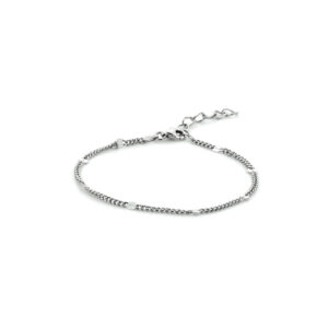armband gourmette met tussenstuk 3,0 mm 16 + 3 cm zilver gerhodineerd