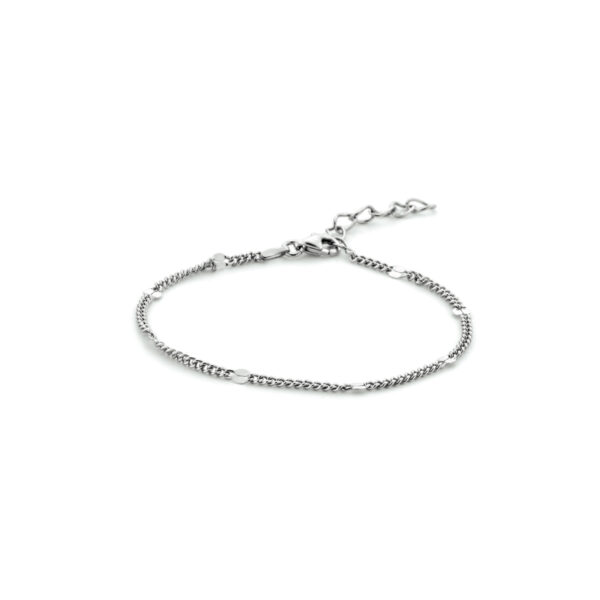 armband gourmette met tussenstuk 3,0 mm 16 + 3 cm zilver gerhodineerd