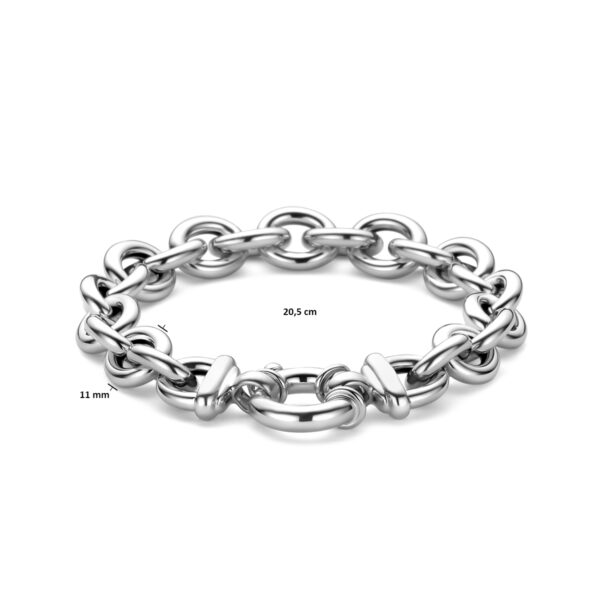 armband groot slot 11 mm 20,5 cm zilver gerhodineerd - Afbeelding 3