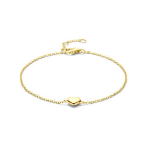 armband hartje 16,5 - 17,5 - 18,5 cm 3 micron zilver verguld (geel)