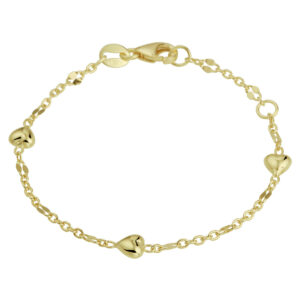 armband hartjes 11 - 13 cm 14K geelgoud