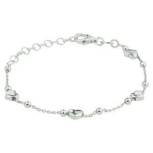armband hartjes 13 + 3 cm zilver gerhodineerd