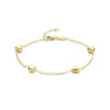 armband hartjes 16 - 18 cm 14K geelgoud