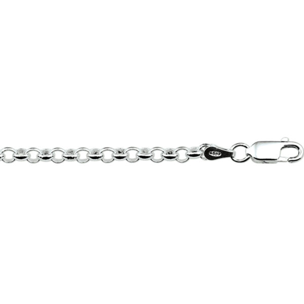 armband jasseron 3 mm 13 cm zilver gerhodineerd