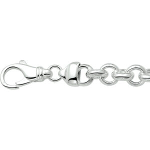 armband jasseron 7,8 mm 20 cm zilver wit