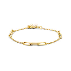 armband jasseron en paperclip 3,5mm 17 + 3 cm 14K geelgoud