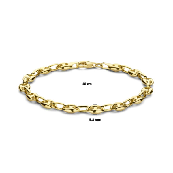 armband koffieboon 5,8 mm 18 cm 14K geelgoud - Afbeelding 4