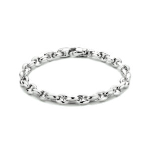 armband koffieboon 6,2 mm 19 cm zilver gerhodineerd