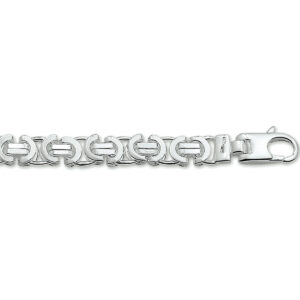 armband konings plat 6,5 mm zilver gerhodineerd