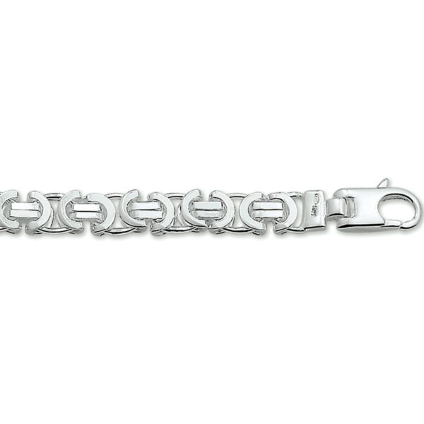 armband konings plat 6,5 mm zilver gerhodineerd