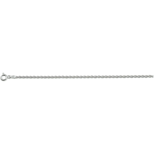 armband koord 2,0 mm zilver gerhodineerd - Afbeelding 3