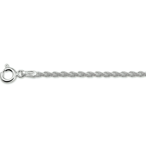 armband koord 2,0 mm zilver gerhodineerd