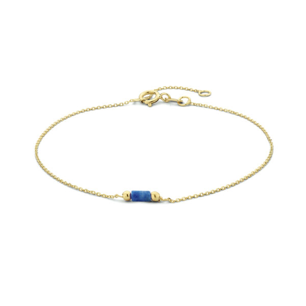 armband lapis 16 - 18 cm 14K geelgoud