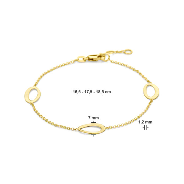 armband ovaaltjes 16,5 – 17,5 – 18,5 cm 14K geelgoud - Afbeelding 3