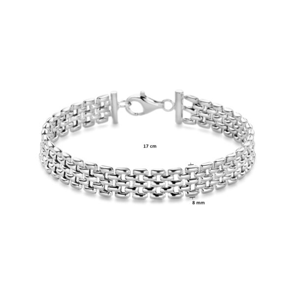 armband panter 8 mm 17 cm zilver gerhodineerd - Afbeelding 3