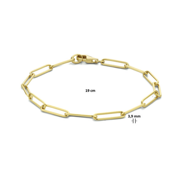 armband paperclip rond massief 3,9 mm 19 cm 14K geelgoud - Afbeelding 3