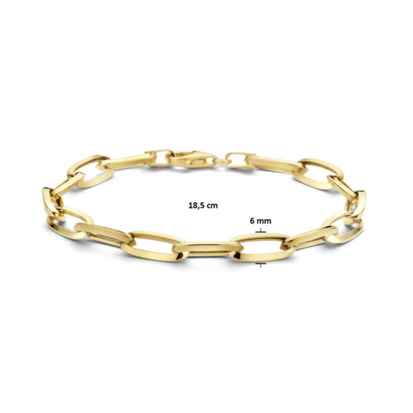 armband paperclip spitse buis 6,0 mm 18,5 cm 14K geelgoud - Afbeelding 3