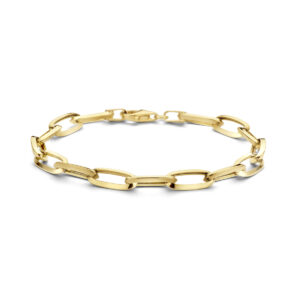 armband paperclip spitse buis 6,0 mm 18,5 cm 14K geelgoud