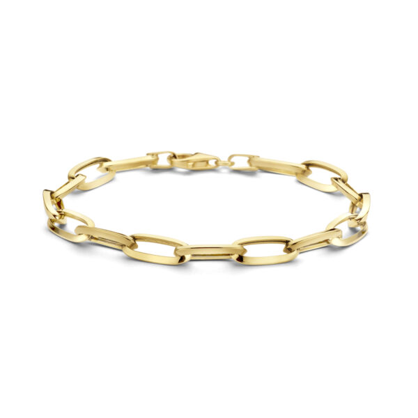 armband paperclip spitse buis 6,0 mm 18,5 cm 14K geelgoud