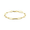 armband paperclip vierkante buis 4,5 mm 19 cm 14K geelgoud