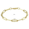 armband paperclip vierkante buis 4,5 mm 19 cm 14K geelgoud - Afbeelding 4
