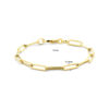 armband paperclip vierkante buis 4,5 mm 19 cm 14K geelgoud - Afbeelding 5