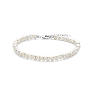 armband parels 18 + 3 cm zilver gerhodineerd
