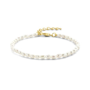 armband parels 3.2 mm 16 + 3 cm 3 micron zilver verguld (geel)
