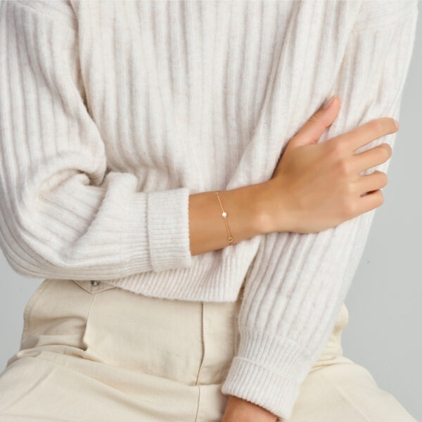 armband parels en rondjes 16,5 - 17,5 - 18,5cm 14K geelgoud - Afbeelding 2