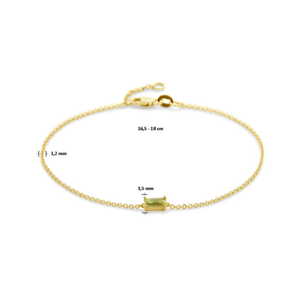 armband peridot 16,5 - 18 cm 14K geelgoud - Afbeelding 3