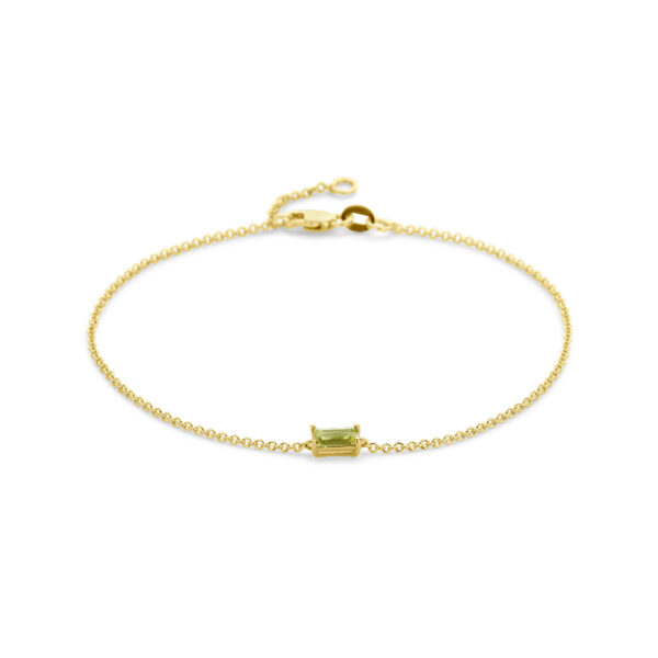 armband peridot 16,5 - 18 cm 14K geelgoud