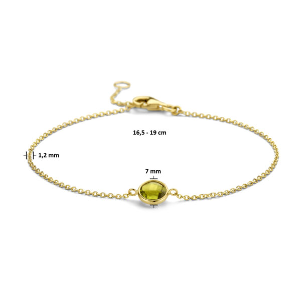 armband peridot 16,5 - 19 cm 14K geelgoud - Afbeelding 3