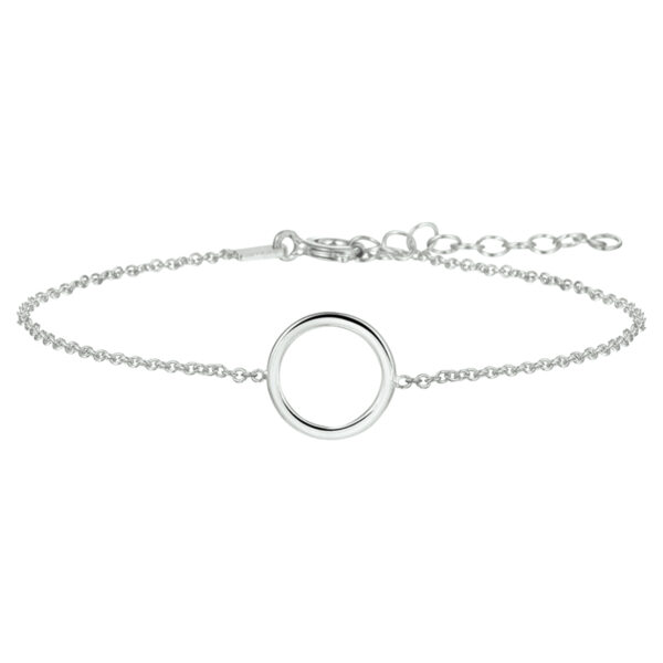 armband rondje 1,3 mm 16 + 3 cm zilver gerhodineerd