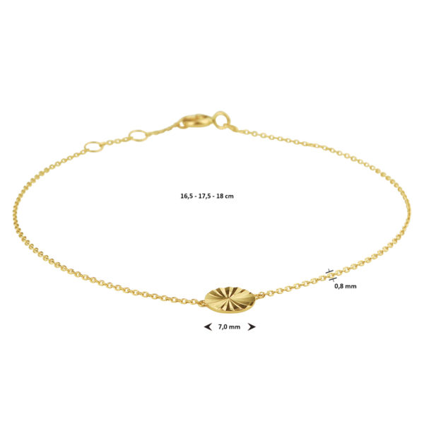 armband rondje 16,5 - 17,5 - 18 cm 14K geelgoud - Afbeelding 4