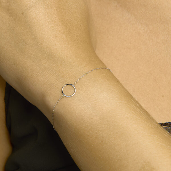 armband rondje 16,5 - 17,5 - 18,5 cm 14K witgoud - Afbeelding 2