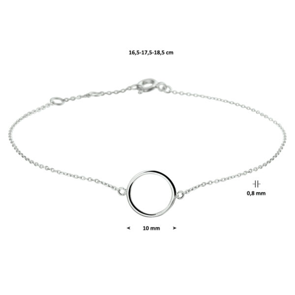 armband rondje 16,5 - 17,5 - 18,5 cm 14K witgoud - Afbeelding 4