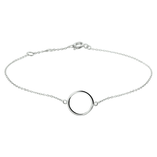 armband rondje 16,5 - 17,5 - 18,5 cm 14K witgoud